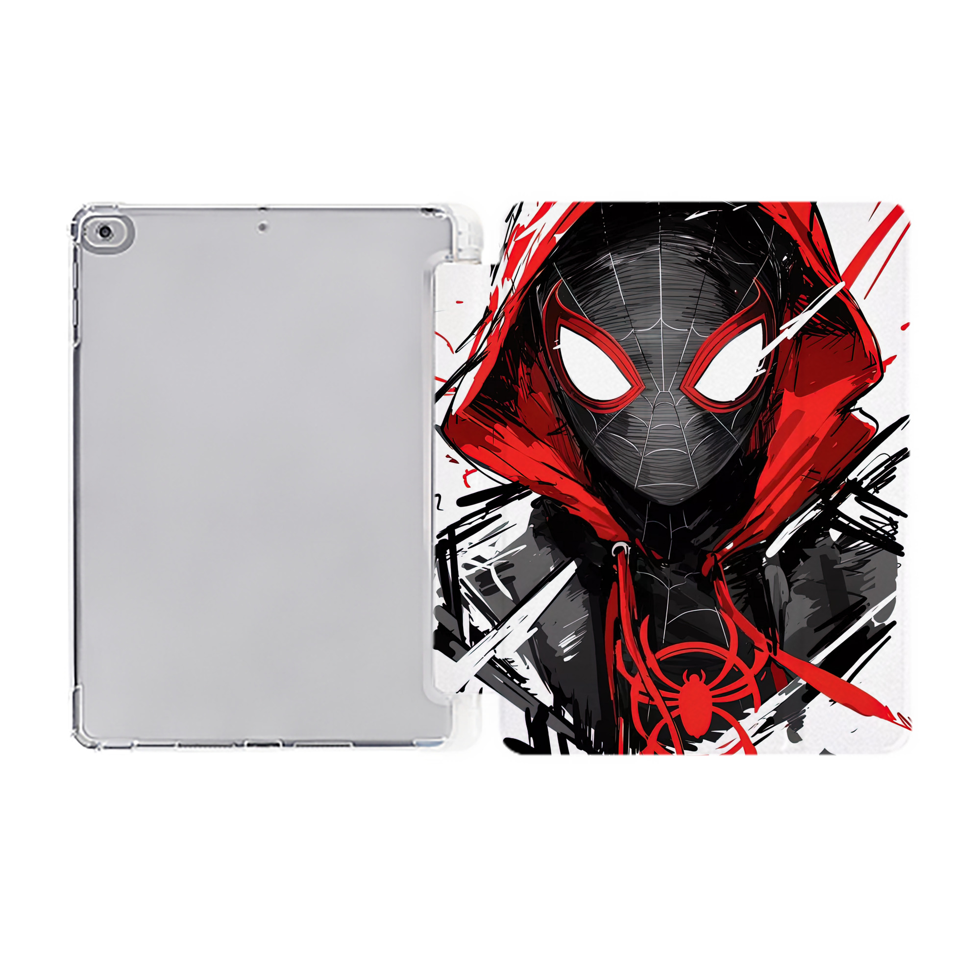 （画像用） Spider Man スパイダーマン IPad ケース ペン収納付き 三つ折りスタンド PUレザー×シリコン 対応機種9.5/10.5/10.9インチ